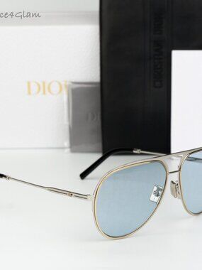 Dior Women Sunglasses Silver Blue Photochromic Pilot DIORESSENTIAL A2U F0I8 NEW